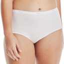 Hanes womens High-waisted Brief Panties, 6-pack, Moisture-wicking Cotton Brief Underwear (White, M)