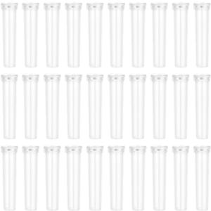 Vials for Flower Arrangements 2.8 Inch Floral Water Tubes Plastic Floral Vials with Caps (Clear, 30 Pack)