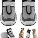 Hcpet Dog Boots for Large Dogs, Dog Shoes for Hot Pavement Winter Snow, Paw Protector Dog Booties Designed for Comfort and Breathability, Outdoor Booties for Small Medium Dogs for Hiking Grey, Size: 5