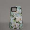 Case Compatible with iPhone 16 Pro Max [Compatible with MagSafe] Hybrid 2-Layer Hard Shell Protection Case, Shockproof Protective Magnetic Cover for iPhone 16 Pro Max, Blooming Cyan Flowers