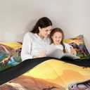 Erosebridal Boys Dinosaur Bedding Set - 3D Cartoon Dinosaurs Comforter Set with 2 Pillow Cases - Soft, Lightweight Duvet Sets for All Season (Queen)