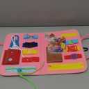 Esjay Busy Board for Toddlers, Montessori Toys to Learn Fine Motor Skill, Sensory Board, Toys Gifts Girls Boys 3+ Year Old, Toddler Learning Activities for Travel Airplane,Pink Alphabet