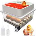 Incubators for Hatching  12 Eggs  Ideal for All Ages  Incubator with Automatic Turning and Humidity Control  Integrated Egg Candler  Okkobi OBI-12 (Orange)