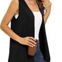 Veryoung Women's Lightweight Cardigan Casual Soft Long Sleeve Floral Knit Cardigans with Pockets High Low Hem Draped Duster (Black, XXXL)