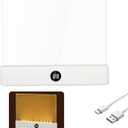 Smart Flat Book Light, Rechargeable Clear LED Reading Lamp with 3 Colors & Timer, Dimmable Full Page Panel Plate Lamp, Night Reading Lights for Book, Night Reading in Bed, Gifts for Readers - White