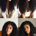 Color 1B Human Hair Kinky-curly Bundles 22 24 26 inch 3 Bundles Double Weft Unprocessed Brazilian Virgin Hair Extensions 10A Grade Natural Color Curly Wave Bundles Silky Soft for Women
