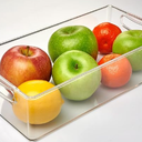 11-Inch Refrigerator Organizer Bin with Handles - Clear Plastic Storage for Fridge, Pantry, or Countertop - Dishwasher Safe