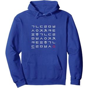 Cool Korean Hangul Characters Chart Typography Pullover Hoodie, XL