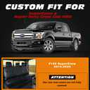 F150 Seat Covers Full Set, Faux Leather Truck Seat Covers Custom Fit for 2009-2026 Ford F-150 SuperCrew & 2017-2026 F250 F350 F450 Crew Cab XL XLT Lariat King Ranch (Black)