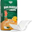 PAWPANG Disposable Dog Diaper Liners Booster Pads for Male & Female Dogs, 100ct, 5 Sizes Options, Doggie Diaper Inserts fit Most Types of Dog Diapers - Pet Belly Bands & Male Wraps (Large(100ct))