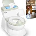Real Feel 2-in-1 Potty with Wipes Storage, Flushing Sounds & Disposable Liners - Realistic Toilet - Easy to Clean & Assemble - Jool Baby (Sage)
