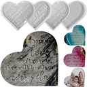 Epoxy Resin Molds 4 Pieces Silicone Casting Molds, Heart Memorial Condolence Grief Sign for DIY Craft Home Decor Office Sympathy Table Decorations