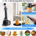 Rechargeable Electric Jar Opener, 2-in-1 Jar Opener Electric And Bottle, With Power-Clamp Technology, Easy Opening Opener For Weak Hands & Seniors & Arthritis, Includes Free Rubber Gripper Pad
