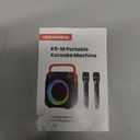 Karaoke Machine, Portable Bluetooth Speaker with 2 Wireless Microphones for Adults & Kids with Lights, Karaoke Microphone with PA System Supports USB/TF/FM/AUX for Home Party Home System Packages (Black)