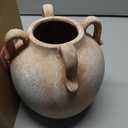 Handemade Large Round Ceramic Vase,8" Farmhouse Rustic Vase with 4 Handles