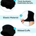 2 x Glooarm 3 Pairs Winter Gloves for Men Women Thick Cashmere Magic Winter Gloves Knit Stretchy Mittens Unisex Adults Gloves (Black)