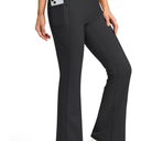 Women's Fleece Lined Pants with Pockets High Waist Thermal Flare Leggings Hiking Yoga Pants for Winter Cold Weather, M