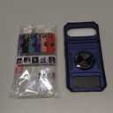 for Google Pixel 9 / Pixel 9 Pro Case with Card Holder 360° Magnetic Rotated Ring Kickstand Dual Layer Shockproof Hidden Card Slot Protective Phone Cover for Google Pixel 9, Blue RJ