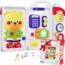 HYES Montessori Busy Board for Toddlers 1-3 2-4Musical Toy for 12-18 Month Age, Early Educational Learning Birthday for 1 Year Old Boys Girls