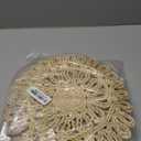 13.8" Round Corn Husk Placemats | Boho Woven Rattan Table Mats | Natural Spring Farmhouse Plate Chargers | Handmade Rustic Wicker Place Mats for Christmas Wedding (Set of 4)