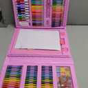 Timart Art Supplies, 210-Piece Drawing Art Kit, Gifts Kids Art Set with Double-Sided Easel, Non-Toxic Art Supplies for Girls & Boys, Drawing Set with Watercolor, Crayons for Young Artists-Pink