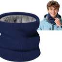Winter Neck Warmer Gaiter: Windproof Thick Fleece Lined Warm Neck Scarf for Skiing Cycling Snowboarding for Men Women (One Size, Navy)
