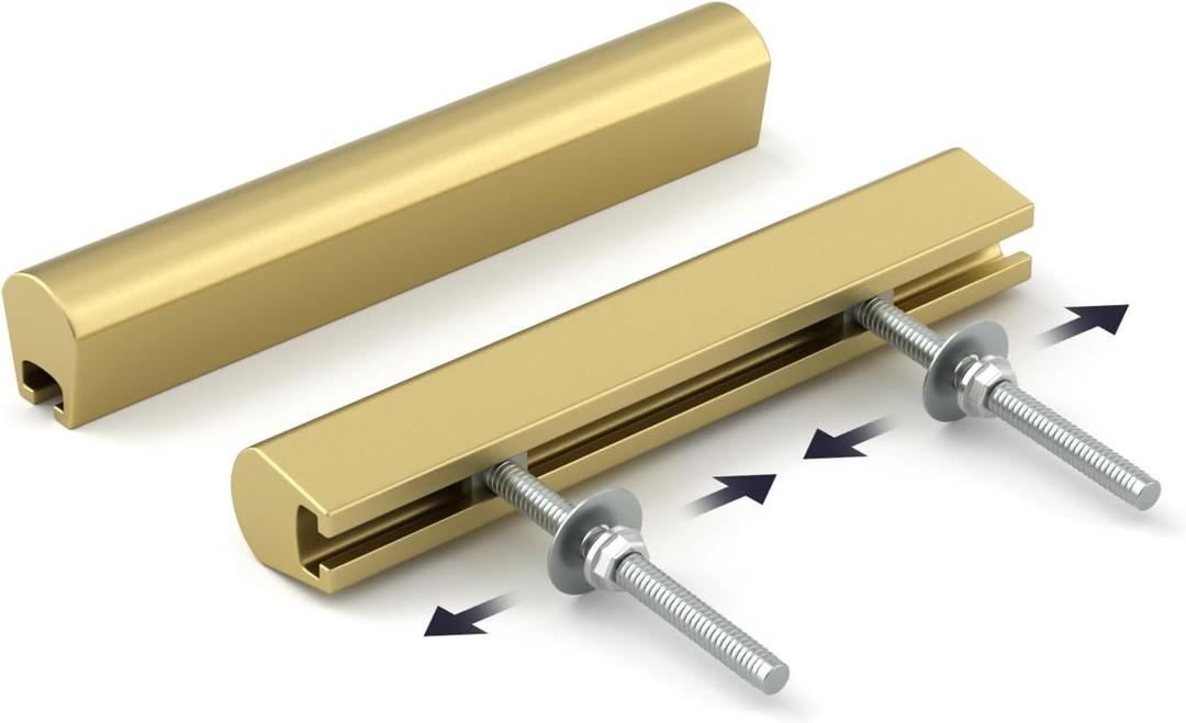 Goldenwarm 10 Pack Adjustable Drawer Pulls Gold Cabinet Handles for Kitchen Hardware 1" to 4"(25-102 mm) Hole Distance