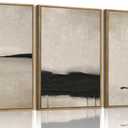 myusuar 3 Piece Large Modern Abstract Canvas Framed Wall Art For Living Room, Black And Beige Vintage Minimalist Wall Art Decor Posters Prints For Bedroom Office 12x16in