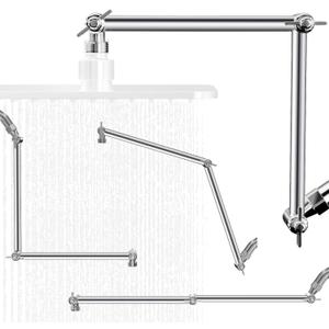20 IN Shower Head Extension Arm, Anti-Leak Adjustable Shower Arm Extender for Rain & Handheld Shower Head, Extended Shower Head with G1/2 Universal Connector Compatible (Extend, Chrome)