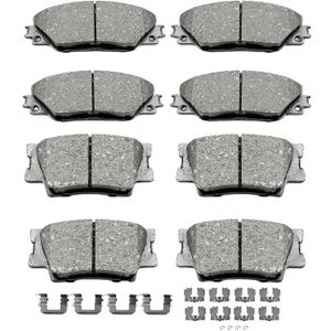 D1211 D1212 8pcs Ceramic Front Rear Brake Pads With Clips Fit For 2009-2010 For Pontiac Vibe,2009-2013 For Toyota Matrix,2006-2018 For Toyota RAV4