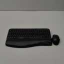 Wireless Keyboard and Mouse Combo, Ergonomic Wave Keys, Cushioned Plam Rest, Comfortable Silent Natural Typing, 2.4G Lag-Free, Full Size Keyboards Cordless Set for Multi-OS, Windows/Mac -SABLUTE (Classic Black)
