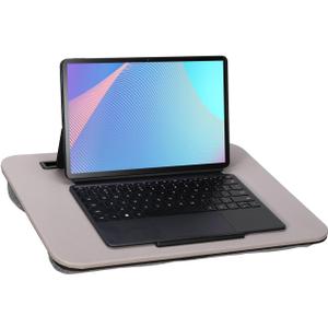 Portable Laptop Desk Fits Up to 16 Laptops, with Tablet Slot, Built-in Cushion, Great for Home & Office,Lap Desk for Laptop,Lap Desk with Cushion (Gray, Medium)