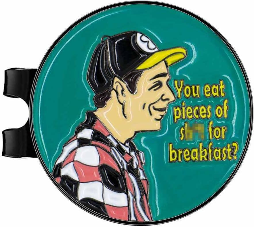 6 x Golf Ball Marker, Funny Golf Hat Clip with Enamel Magnetic Ball Marker, Happy Gilmore Golf Accessories for Men and Women Golfers