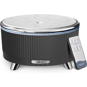 500ML Essential Oil Diffuser: Ultrasonic Aroma Diffuser with Remote Control for Spa Hotel Yoga Room - Humidifier for Bedroom with 7-Color Night Lights & Auto Shut-Off for Nursery/Women Home Relaxation (Black)