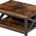 Wooden Step Stool for Bed  8 Inch Bedside Step Stool for Adults, Anti-Slip Feet, Heavy-Duty Steel Frame, 500 lb Capacity, Step Stool with Storage Shelf  Rustic Brown, Assembly Required