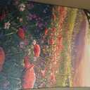 JLXART Wall Art for Living Room Decor Mountain Sunset Landscape Canvas Wall Art with Red Poppies Prints Nature Scenery Artwork Framed Size 24 x 48 in Ready to Hang