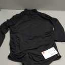 REORIA Womens Trendy Sexy Mock Turtle Neck Long Sleeve Sheer Mesh Ruched Going Out Bodysuits Tops (Medium, Black)