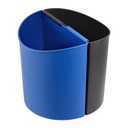 Safco Deskside Small Trash Can Recycling Bin Combo, 3 Gallon, For Kitchen, Office, Indoor Use, Black/Blue