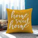 Hexagram Geometric Yellow Pillow Covers 18x18, Boho Pillow Covers | Set of 4, Home Sweet Home, Outdoor, Farmhouse, Sofa, Living Room, Bedroom, Decor, No Insert