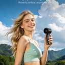 Handheld Portable Fan, Adjustable Speed Powerful Mini Personal Fan, Rechargeable 5000mAh Battery Up to 18 Hours Runtime, Pocket Turbo Fan with Smart LED Display for Travel, Office, Outdoor