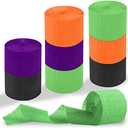 Halloween Crepe Paper Streamers 8 Rolls 656FT Party Decorations Supplies - Orange, Purple, Black, Green for Birthday, Baby Shower, Gender Reveal