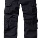 Womens Cargo Pants with Pockets, Women's Casual Military Army Hiking Combat Tactical Work Pants Trousers (6, Black)