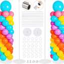 Balloon Stand Kit Set of 2, 7FT Metal Balloon Pillars Stand with Base, Reusable Balloon Columns for Birthday, Wedding, Baby Shower, Graduation Party Decorations (White)