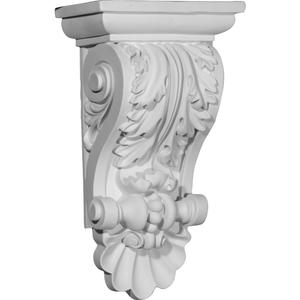 Ekena Millwork COR08X05X14AC 8-Inch W x 5-Inch D x 14 7/8-Inch H Acanthus Shell Corbel , White
