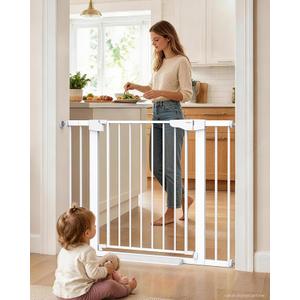 Cumbor 30-43" Baby Gate for Doorways, Auto-Close Dog Gate, No-Drill, White
30.5" Tall Pet Safety Gate, Double Lock Child Gate, Two-Way Swing & One-Hand Adult Access, Kitchen & Hallway Use