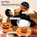 2 x Halloween Pumpkin Costumes for 6.7 Inch (17cm) Dolls，Two-piece Set Includes a Black Witch hat and Pumpkin Overalls,It's Both Cute and Fun, Perfect for Collectors and Dress-Up