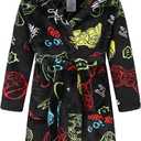 HDOBHIO Boys Girls Robes Kids Toddler Flannel Hooded Bathrobe Pajamas Sleepwear, Size: 13-14 Years