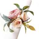 Handicraft Flower Napkin Rings Set of 6 Spring Napkin Rings Rose Napkin Holders Vine Design Napkin Holder Rings Table Decorations