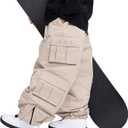 SNOWVERB Womens Mens Baggy Waterproof Snowboarding Pants Unisex Snow Cargo Warm Insulation Ski Pants
size: M