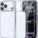 TAURI Original Design for iPhone 17 Pro Case, Compatible with MagSafe with Screen Protector, Anti-Yellowing Military-Grade Protection Shockproof Magnetic iPhone 17 Pro Case, Clear White